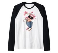 Disney Mickey Mouse in Kimono Cherry Blossoms Spring Sakura Maglia con Maniche Raglan