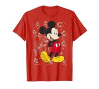 Disney Mickey Mouse Molti Topolini Sfondo Grafica T-Shirt Maglietta, Uomo, Rosso, L