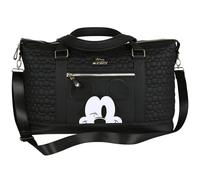 DISNEY Mickey Mouse Nera, GIOVANI borsa da viaggio trapuntata, turistica, borsa da donna per il weekend 45x20x29 cm (Mickey Mouse Nero)