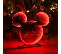 Disney Mickey Mouse Orecchie 3D Infinito Luce 40cm LED Natale Decorazione Rosso
