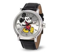 Disney Mickey Mouse - Orologio analogico al quarzo con lancette articolate, per adulti, Argento, Argento, Nero, Movimento al quarzo