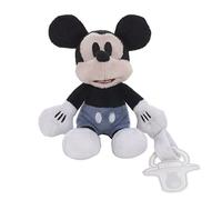 Disney Mickey Mouse - Porta ciuccio in peluche bianco, blu e nero