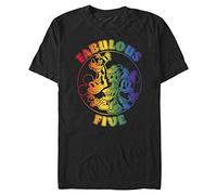 Disney Mickey Mouse-Prideful Five Organic Short Sleeve T-Shirt, Black, XL Unisex