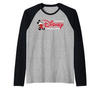 Disney Mickey Mouse Race Car Driver Racing Flag Logo 2026 Maglia con Maniche Raglan