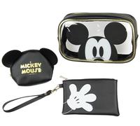 Disney Mickey Mouse - Set di 3 beauty case con beauty case trasparente, set regalo, Topolino V1, Taglia unica