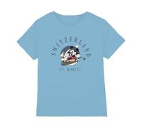 Disney Mickey Mouse Switzerland Blu T-Shirt Bambini, Azzurro Chiaro, 7-8 A