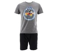 Disney Mickey Mouse Uomo Pigiama Corto (Grigio,M)