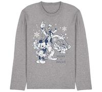 Disney Mickey Mouse Vintage Merry, Bright And Tied Up in Lights, Maglietta a Maniche Lunghe Unisex, Grigio (Athletic Heather), S