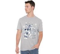 Disney Mickey Mouse Vintage Merry, Bright And Tied Up in Lights T Shirt, Grigio (Athletic Heather), S Unisex-Adulto