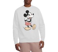 Disney Mickey Mouse Vintage Mickey Unisex Felpa, Bianco, XL