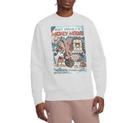 Disney Mickey Mouse Vintage Poster Christmas Good Deed Sweatshirt, White Maglia di Tuta, Bianco, XL Unisex-Adulto