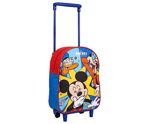 Disney Mickey Mouse Zaino con Ruote, Borsa da Scuola Topolino Pluto e Paperino, Zaino Trolley per Bambino, Zaino da Viaggio, Regalo per Ragazzo