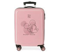 Disney Mickey Outline Valigia Cabina Rosa 38 x 55 x 20 cm Serratura a Combinazione Laterale Laterale ABS 34L 2kg 4 Ruote Bagaglio Doppio Mano