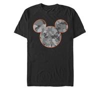 Disney Mickeys Camo T-Shirt, Nero, L Plus Tall Uomo