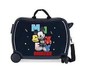 Disney Mickey's Party - Valigia per bambini, 50 x 38 x 20 cm, rigida ABS, chiusura a combinazione laterale, 34 l, 3 kg, 4 ruote, bagaglio a mano Blu