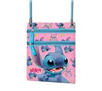 Disney Mini 15 x 17 cm, Borsa a Tracolla Action Verticale Girl's, Lilo e Stitch Blu, One Size