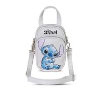 Disney Mini Borsa Tracolla Stitch Doppia Tasca Beige 20x15x7 cm