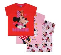Disney Minni, Minnie Mouse, Confezione da 3 Magliette a Maniche Corte in 100% Cotone, per Bambine, Multicolor, 18-24 Mesi: 92cm, Multicolore