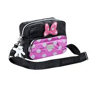 Disney Minni Mouse Air-Borsa a Tracolla IBiscuit Padding, Nero, 23 x 16 cm