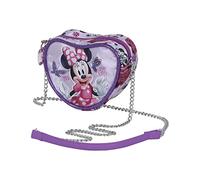 Disney Minni Mouse Butterflies-Borsa a Tracolla Cuore Mini, Lilla, 11.5 x 10 cm