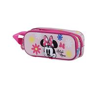 Disney Minni Mouse Floral-Astuccio 3D Doppio, Rosa, 22 x 9.5 cm