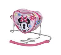 Disney Minni Mouse Floral-Borsa a Tracolla Cuore Mini, Rosa, 11.5 x 10 cm