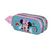 Disney Minni Mouse Greet-Astuccio 3D Doppio, Turchese, 22 x 10 cm