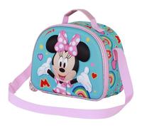 Disney Minni Mouse Greet-Borsa Porta Merenda 3D, Turchese, 26 x 20 cm
