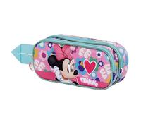 Disney Minni Mouse Heart-Astuccio 3D Doppio, Rosa, 22 x 9.5 cm