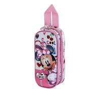 Disney Minni Mouse Too Cute-Astuccio 3D Doppio, Rosa, 22 x 9,5 cm