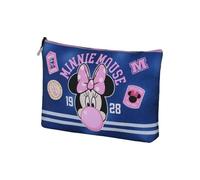 Disney Minni Mouse Varsity-Borsa da Toilette Pochette Soleil, Blu, 30 x 22 cm