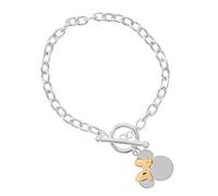 Disney Minnie, bracciale in argento Sterling con fiocco rosa, 7.25 inches, Argento sterling