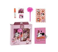 Diario Set Minnie - Diario per bambini con penna fuzzy, adesivi e accessori a tema Minnie Mouse per ragazze creative che amano scrivere, disegnare e personalizzare il proprio mondo
