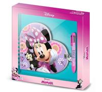 Disney Minnie Mouse Cat-Confezione con Diario Cuore + Penna 6 Colori, Lilla