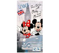 Disney Minnie e Mickey London Asciugamano in Cotone Telo Mare 70x140cm Bambini