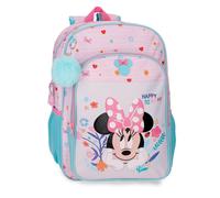 Joumma - Zaino scolastico Disney Minnie, "Happy To Be Me", 30 x 40 x 13 cm, poliestere, 15,6 l, colore: Rosa