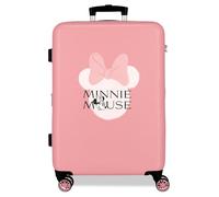 Disney Minnie Heads Valigia per bambini Rigida Chiusura a combinazione laterale 4 ruote Bagagli a Mano è realizzato in ABS, un materiale rigido e leggero., Rosa, Taglia unica, Valigia media