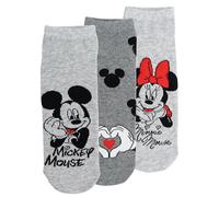 Disney Minnie & Mickey Mouse Calzini da Donna - Love Donna Sneaker Calze Grigio (confezione da 3), grigio., 35-38