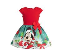 Disney Minnie Mouse Abito Natalizio per Bambina, Abito a Maniche Corte per Ragazze Design Natalizio, Taglie 3 a 8 Anni