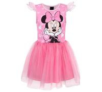 DISNEY Minnie Mouse Abito rosa con tulle, maniche corte, abito da bambina 6-7 anni
