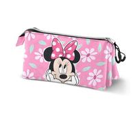 Disney Minnie Mouse Blooming-Astuccio Triplo Rosa, 23 x 11 cm