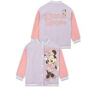 Disney Minnie Mouse Bomber Jacket, Giubbotto Ragazza Topolina, Giacca Bambino Cotone, Viola 9-10 anni