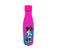 Disney Minnie Mouse Bottiglia Riutilizzabile per Ragazze, Bottiglia D'acqua Design in Acciaio Inossidabile, Borraccia da Viaggio, Capacità 500 ml (Fuchsia)