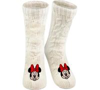 Disney Minnie Mouse - Calzini da casa da donna, morbidi calzini invernali, caldi, colore: bianco