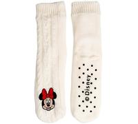 Disney Minnie Mouse - Calzini da casa da donna, morbidi calzini invernali, caldi, colore: bianco, bianco, 39-42