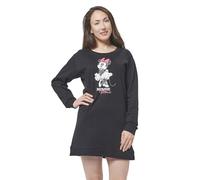 Disney Minnie Mouse - Camicia da notte da donna, a maniche lunghe, colore nero