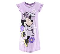 Disney Minnie Mouse Camicia da Notte per Ragazze, Abito a Maniche Corte Motivo Vichy in Morbido Cotone per Bambine, Taglia 3 Anni | Lila