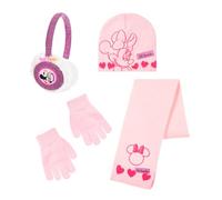 Disney Minnie Mouse Cappello, Sciarpa, Guanti e Paraorecchie per Ragazze, Berretto Invernale per Bambina Design Scintillante, Regalo per Bambine | Rosa