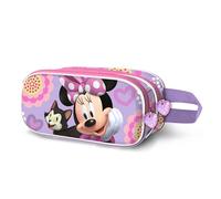 Disney Minnie Mouse Cat-Astuccio 3D Doppio, Lilla, 22 x 10 cm