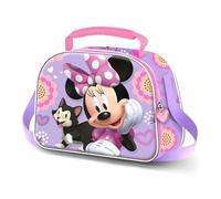 Disney Minnie Mouse Cat-Borsa Porta Merenda 3D, Lilla, 26 x 20 cm